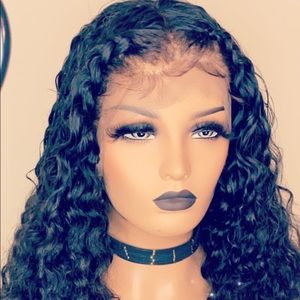 Gorgeous curly glue -less lace frontal wig 18’